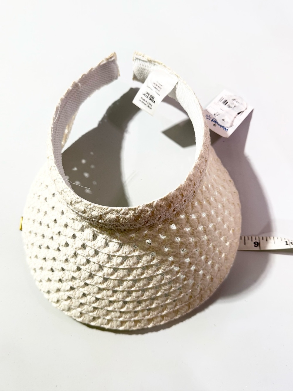 Women's White Opp Straw Sun Visor - Picture 13 of 14